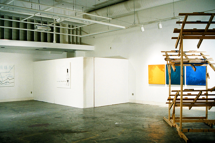 PAINTING MACHINE, installation art view, UVIC GRAD ART SHOW 2000, by Vancouver artist and designer Kennedy Telford