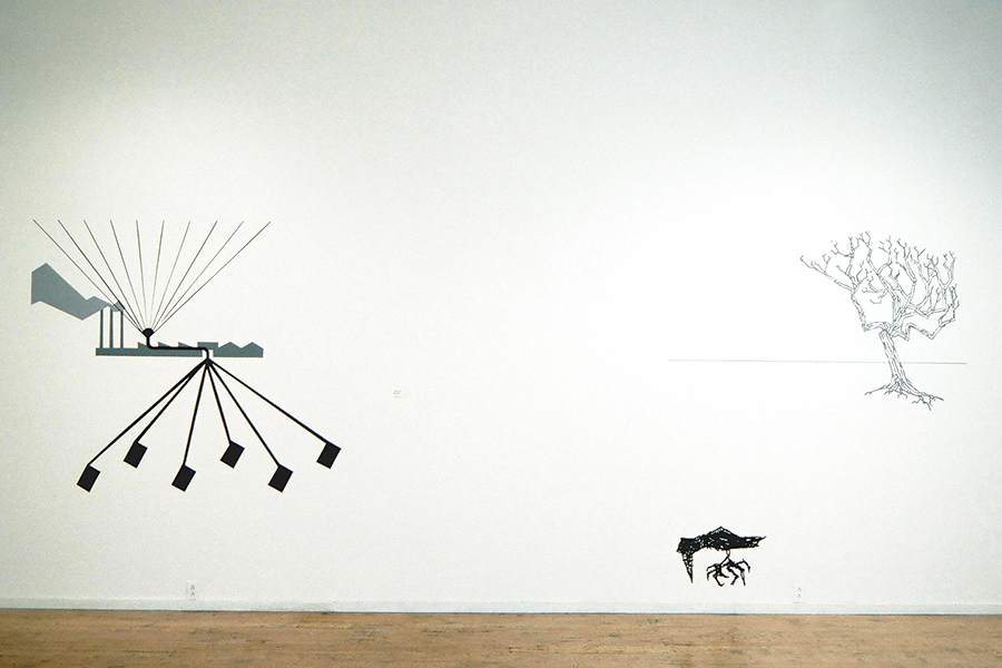 Installation view of SYSTEMS SYSTEMS CRUSH, at Open Space Gallery, by Vancouver artist and designer Kennedy Telford