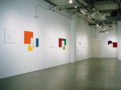 Installation view of IDEAS FOR A FEATURELESS RECTANGLE, at Rogue Art Gallery, by Vancouver artist and designer Kennedy Telford